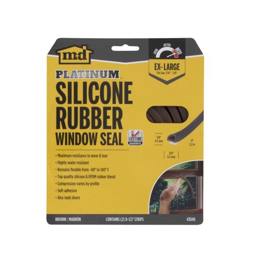 M-D BUILDING PRODUCTS PLATINUM Brown EPDM Rubber Foam Weatherstrip For Windows 204 in. L X 0.38 in.