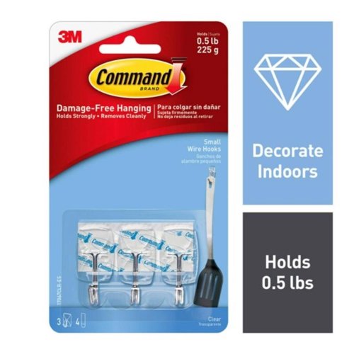 3M Command Small Plastic Wire Hooks 1.62 in. L 1 pk