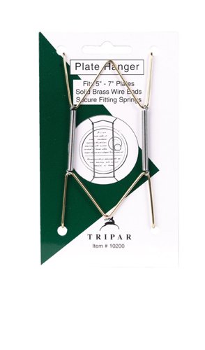 Tripar 5 to 7 in. Brass Bent Curves Plate Hanger 1 pk