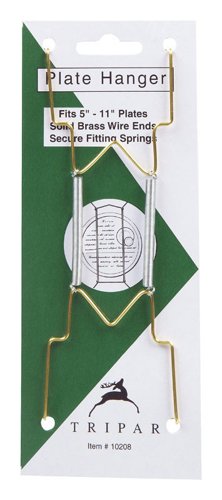 Tripar 5 to 11 in. Brass Bent Curves Plate Hanger 1 pk