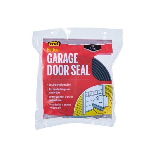 M-D BUILDING PRODUCTS Black Rubber Door Set Seal For Garage Doors 108 in. L X 1 in.