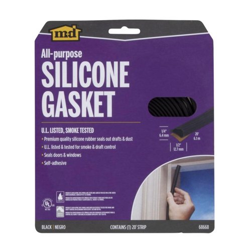 M-D BUILDING PRODUCTS Black Silicone Weatherstrip For Doors 240 in. L X 0.25 in.