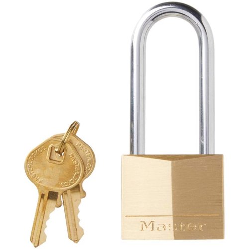 Master Lock 1-1/4 in. H X 5/16 in. W X 1-9/16 in. L Brass 4-Pin Tumbler Exterior Padlock