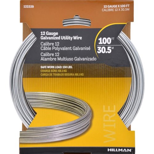 HILLMAN 100 ft. L Galvanized Steel 12 Ga. Wire
