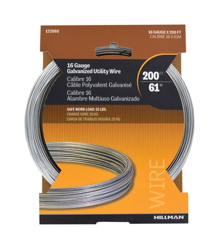 HILLMAN 200 ft. L Galvanized Steel 16 Ga. Wire