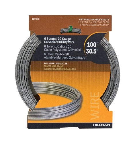 HILLMAN 100 ft. L Galvanized Steel 20 Ga. Wire