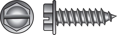 HILLMAN No. 6 Ga. X 1/2 in. L Slotted Hex Head Sheet Metal Screws 100 pk