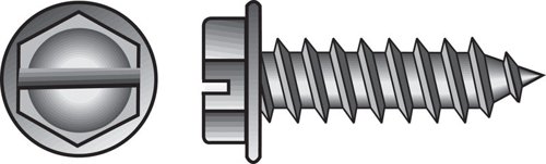 HILLMAN No. 6 Ga. X 1 in. L Slotted Hex Washer Head Sheet Metal Screws 100 pk