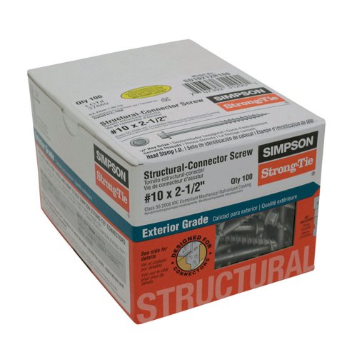 Simpson Strong-Tie Strong-Drive No. 10 Sizes X 2-1/2 in. L Star Hex Head Serrated Structural Screws