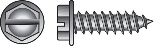 HILLMAN No. 8 Ga. X 2 in. L Slotted Hex Washer Head Sheet Metal Screws 100 pk