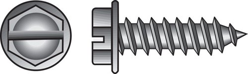 HILLMAN No. 12 Ga. X 2 in. L Slotted Hex Washer Head Sheet Metal Screws 100 pk