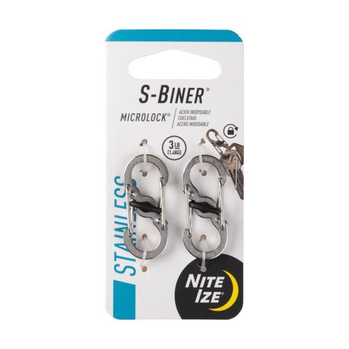 Nite Ize MicroLock 1.8 in. D Stainless Steel Silver Carabiner Key Holder