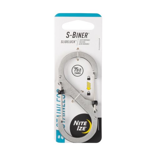 Nite Ize S-Biner SlideLock 1.8 in. D Stainless Steel Silver Carabiner Key Holder