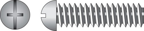 HILLMAN No. 6-32 Ga. X 2 in. L Combination Round Head Zinc-Plated Steel Machine Screws 100 pk