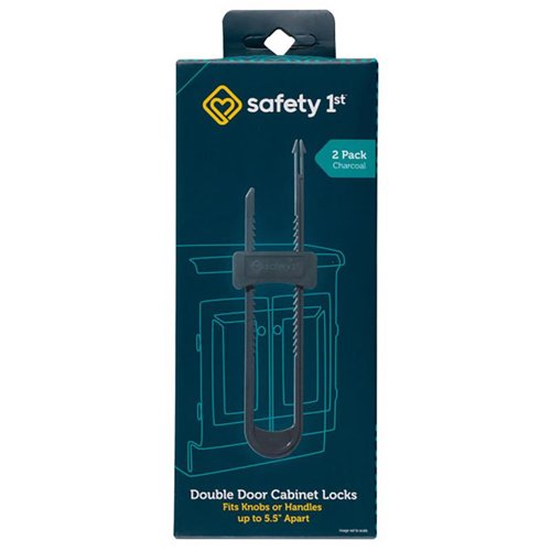 Safety 1st Black Plastic Cabinet Slide Locks 2 pk