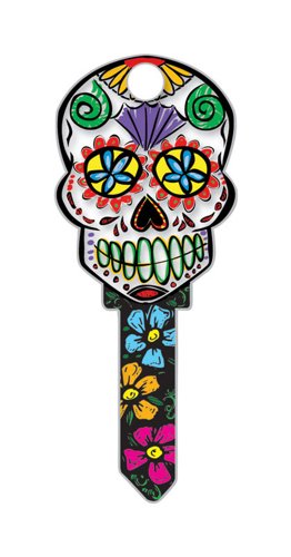 Lucky Line Key Shapes Sugar Skull House Key Blank SC1 Single For Schlage