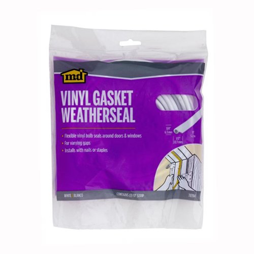 M-D BUILDING PRODUCTS White Vinyl Gasket Weatherseal For Doors and Windows 204 in. L X 0.25 in.