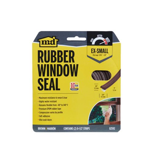 M-D BUILDING PRODUCTS Brown EPDM Rubber Foam Weather Stripping Tape For Doors and Windows 204 in. L