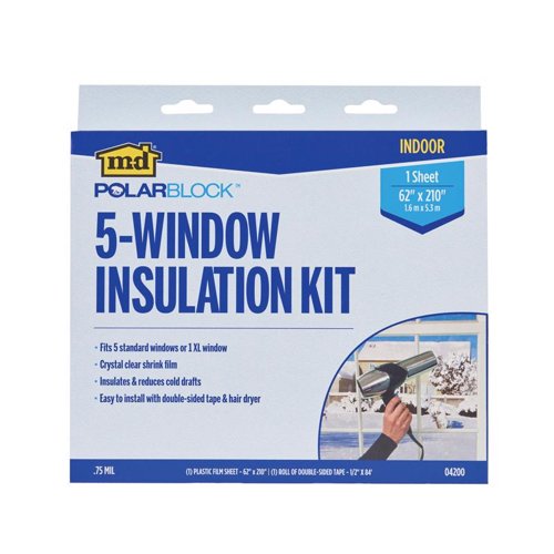 M-D BUILDING PRODUCTS Clear 5-Window Indoor Insulation Kit 62 in. W X 210 in. L