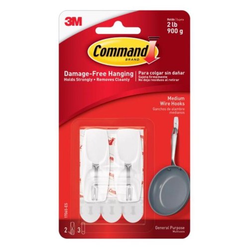 3M Command Medium Plastic Wire Hooks 2.17 in. L 2 pk