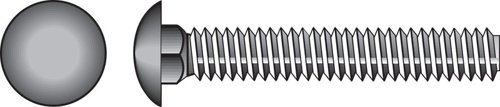 HILLMAN 1/4 in. X 2 in. L Zinc-Plated Steel Carriage Bolt 100 pk