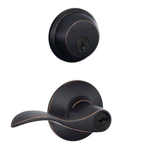 Schlage Aged Bronze Zinc Deadbolt and Entry Door Knob