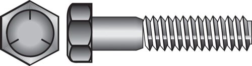 HILLMAN 7/16 in. D X 4-1/2 in. L Heat Treated Zinc Steel Hex Head Cap Screw 25 pk