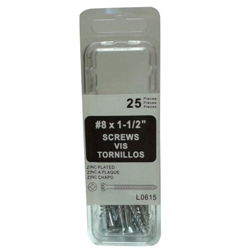 Amerimax No. 8 X 1.5 in. L Zinc-Plated Coarse Wood Screws 25 pk