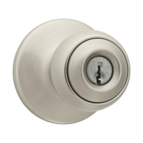 Kwikset Polo Satin Nickel Entry Door Knob 1-3/4 in.