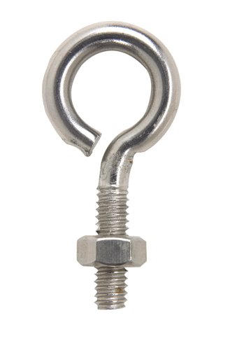Hampton 1/4 in. X 2 in. L Stainless Stainless Steel Eyebolt with Nut Nut Included