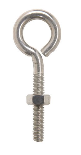 Hampton 1/4 in. X 2-5/8 in. L Stainless Stainless Steel Eyebolt Nut Included