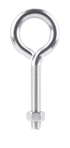 Hampton 3/8 in. X 4 in. L Stainless Stainless Steel Eyebolt Nut Included