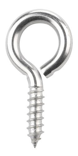 Hampton 3/8 in. D X 2-7/8 in. L Polished Stainless Steel Screw Eye 250 lb. cap. 1 pk
