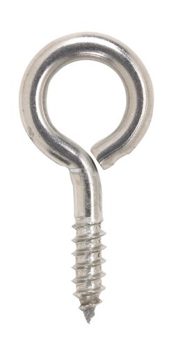 Hampton 9/32 in. D X 2-5/16 in. L Polished Stainless Steel Screw Eye 120 lb. cap. 1 pk