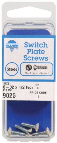 HILLMAN No. 6-32 Ga. X 1/2 in. L Slotted Oval Head Steel Machine Screws 4 pk