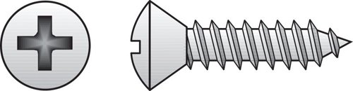 HILLMAN No. 6 Ga. X 1 in. L Phillips Oval Head Sheet Metal Screws 100 pk