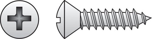 HILLMAN No. 8 Ga. X 3/4 in. L Phillips Oval Head Sheet Metal Screws 100 pk