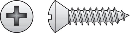 HILLMAN No. 8 Ga. X 1 in. L Phillips Oval Head Sheet Metal Screws 100 pk