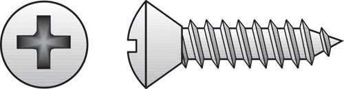 HILLMAN No. 8 Ga. X 2 in. L Phillips Oval Head Sheet Metal Screws 12 pk