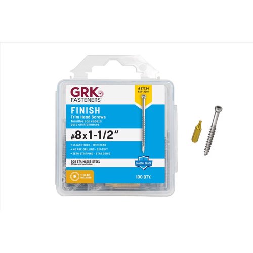 GRK Fasteners No. 8 X 1-1/2 in. L Star Coated W-Cut Screws 100 pk