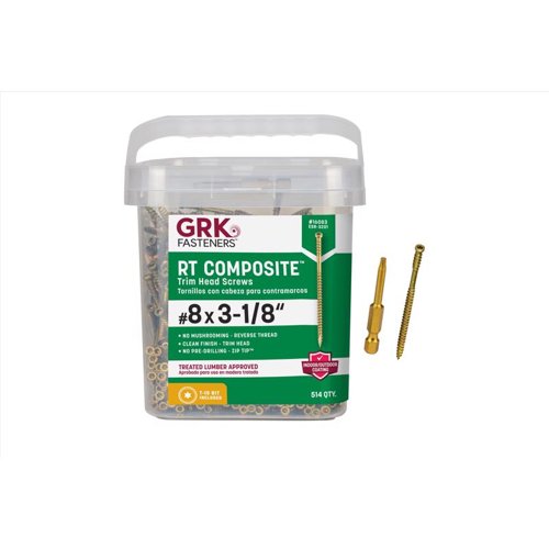 GRK Fasteners No. 8 X 3-1/8 in. L Star Coated Reverse Screws 514 pk