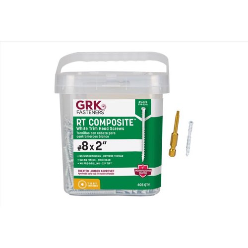 GRK Fasteners No. 8 X 2 in. L Star White Reverse Screws 605 pk