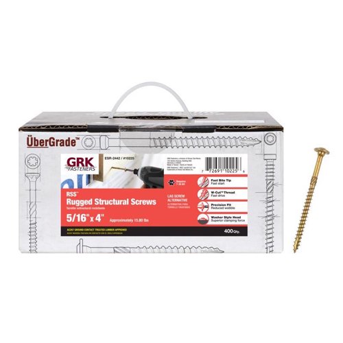 GRK Fasteners 5/16 in. in. X 4 in. L Star Washer Head Self Tapping Structural Screws