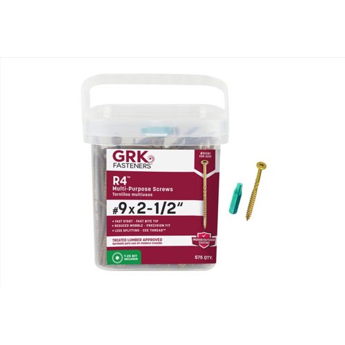 GRK Fasteners R4 No. 9 X 2-1/2 in. L Star Coated W-Cut Multi-Purpose Screws 575 pk
