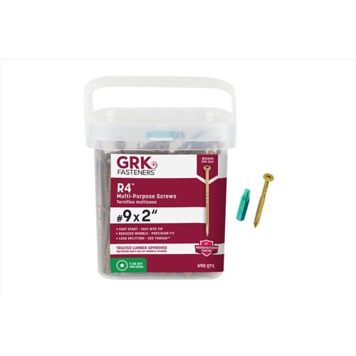 GRK Fasteners R4 No. 9 X 2 in. L Star Coated W-Cut Multi-Purpose Screws 690 pk