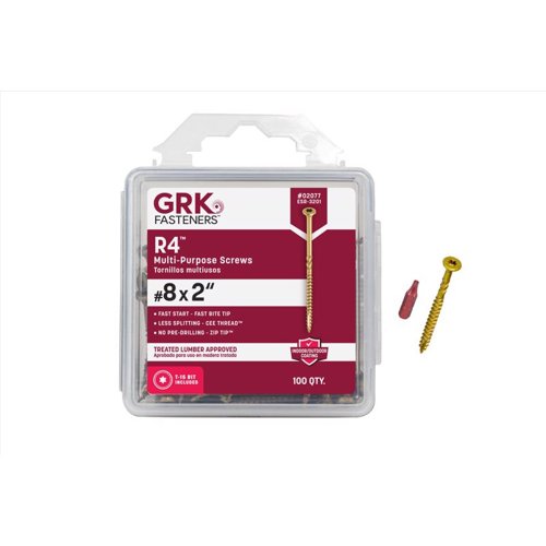 GRK Fasteners R4 No. 8 X 2 in. L Star Coated W-Cut Multi-Purpose Screws 100 pk