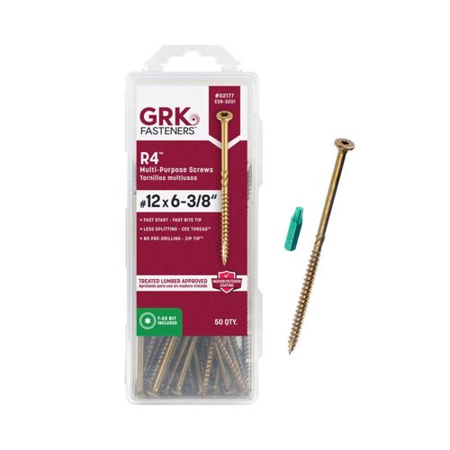 GRK Fasteners R4 No. 12, No. 14 X 6-3/8 in. L Star Coated W-Cut Framing Screws 50 pk