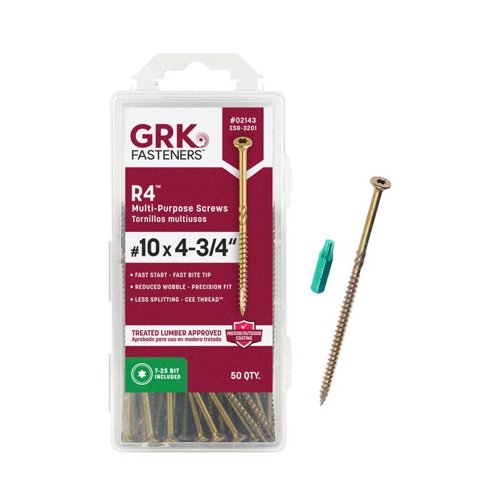 GRK Fasteners R4 No. 10 X 4-3/4 in. L Star Coated W-Cut Multi-Purpose Screws 50 pk