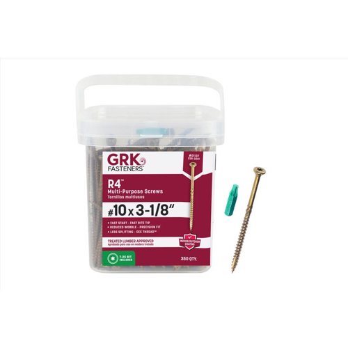 GRK Fasteners R4 No. 10 X 3-1/8 in. L Star Coated W-Cut Multi-Purpose Screws 350 pk