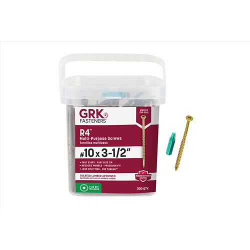 GRK Fasteners R4 No. 10 X 3-1/2 in. L Star Coated W-Cut Multi-Purpose Screws 300 pk